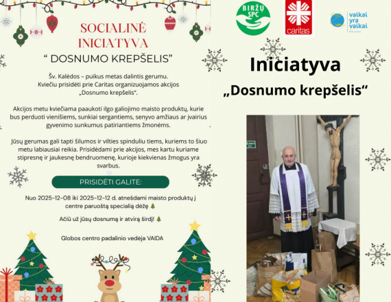 Caritas iniciatyva „Dosnumo krepšelis“