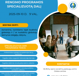 Mokymai pagal globėjų ir įtėvių rengimo programos Specializuotą dalį